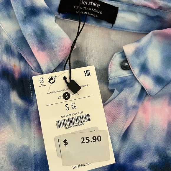 Tie dye Crop Button down top - NEW - Picture 4 of 4